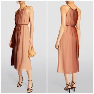 New Theory Halter Maxi Dress in Dip Dye Crepe Silk Ombre Sz S